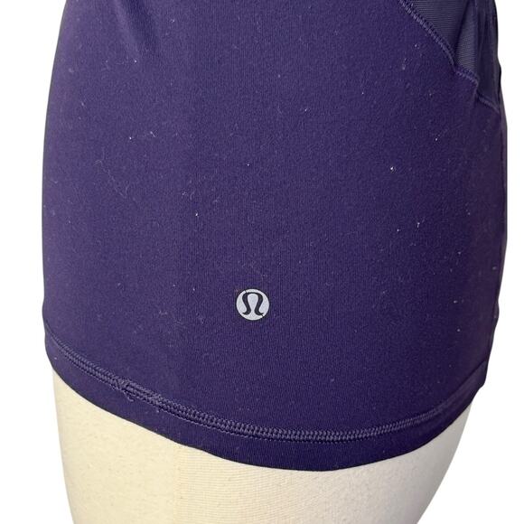 LULULEMON Exquisite Mesh Tank Top Nightfall Deep Blue Purple Built In Bra Size 4 - Picture 11 of 13